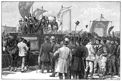 The Chartist Demonstration on Kennington Common, 1848, (1900).Artist: William Barnes Wollen