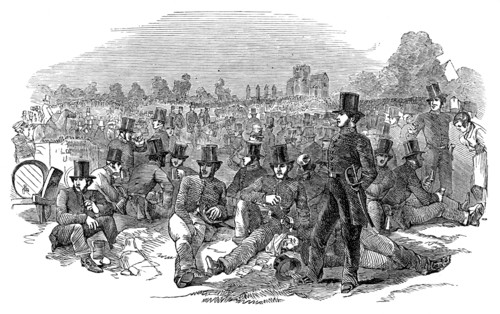 Chartist Agitation, the Police Force on Bonner's Fields, 1848, (1900). Artist: Unknown