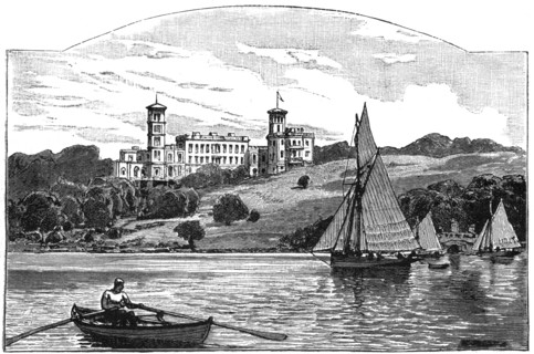 Osborne House from the Solent, East Cowes, Isle of Wight, 1900. Artist: Unknown