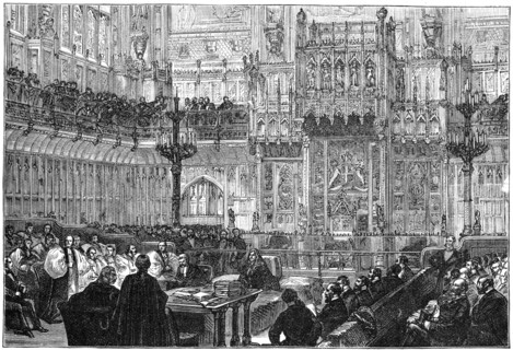 The Bishop of Peterborough addressing the House of Lords, mid-late 19th century, (1900). Artist: Unknown