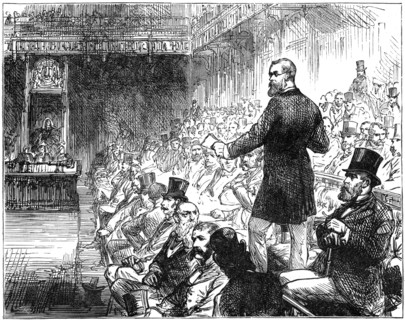 Mr Plimsoll addressing the House of Commons, London, mid-late 19th century, (1900). Artist: Unknown