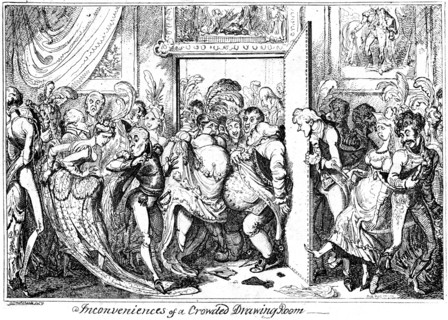 'Inconvenience of a Crowded Drawing Room', 1818.Artist: George Cruikshank