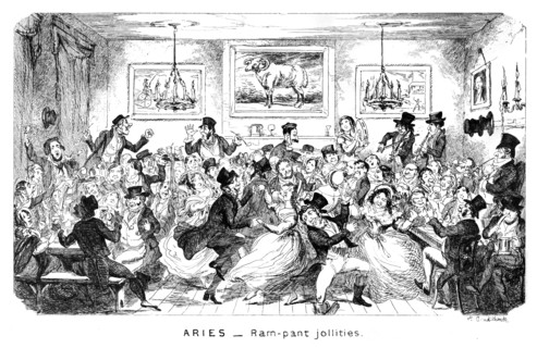 'Aries - Ram-pant jollities', 19th century.Artist: George Cruikshank