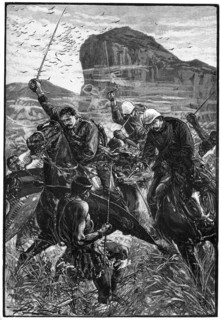The dash with the colours, Battle of Isandlwana, Anglo-Zulu War, 22 January 1879, (1900). Artist: Unknown