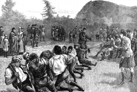 The Royal Family in the Highlands; Tug of War - late 19th century, (1900). Artist: Unknown
