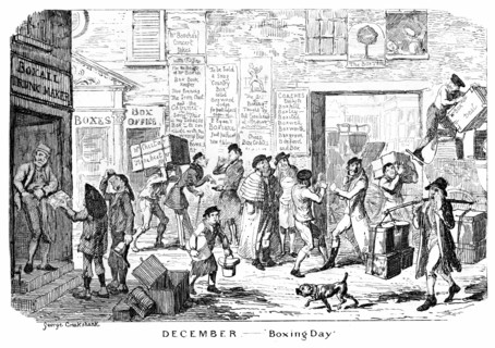 'December - Boxing Day', 19th century.Artist: George Cruikshank
