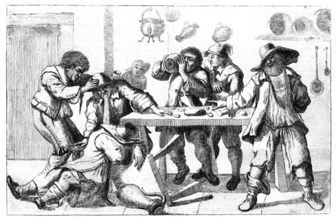 Drunken figures, c17th century. Artist: Unknown