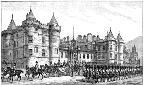 The queen leaving Holyrood Palace, Edinburgh, 1886, (1900). Artist: Unknown
