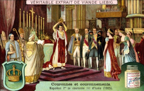 Napoleon I crowns himself King of Italy in 1805, (c1900). Artist: Unknown