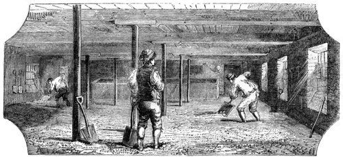 Steeping, couching and flooring malt, 1886. Artist: Unknown