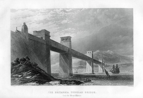 The Britannia Tubular Bridge over the Menai Straits, Wales, 1886. Artist: S Bradshaw
