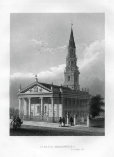 St Paul's Chapel, Broadway, New York, 1855. Artist: Unknown