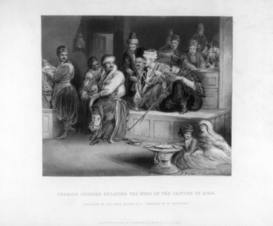 'Turkish Courier Relating the News of the Capture of Acre', 19th century.Artist: W Greatbatch