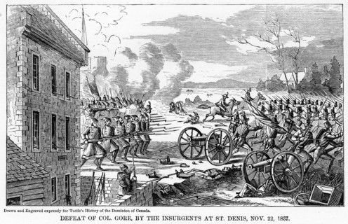 'Defeat of Colonel Gore, by the Insurgents at St Denis, 22 November 1837', (1877). Artist: Unknown