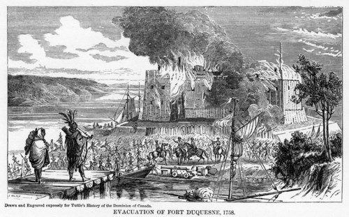 'Evacuation of Fort Duquesne, 1758', (1877). Artist: Unknown