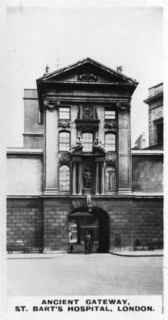 'Ancient Gateway, St Bart's Hospital, London', c1920s. Artist: Unknown