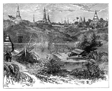 View near Rangoon, Burma, c1888. Artist: Unknown