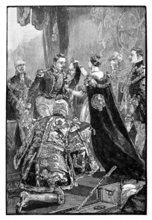 The Queen investing the Emperor of the French with the Order of the Garter, 1855, (1888). Artist: Unknown