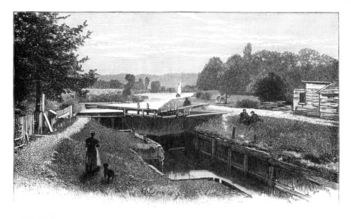Old Windsor Lock, River Thames, Berkshire, c1888. Artist: Unknown