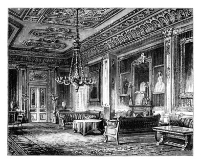 The Crimson Drawing-Room, Windsor Castle, c1888. Artist: Unknown