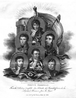 A selection of French marshals, 1815.Artist: Edward Topham