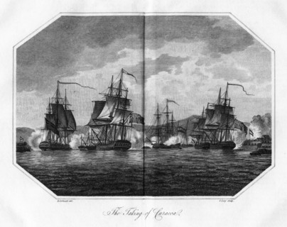 'The Taking of Curaçao', 1811.Artist: S Lacy