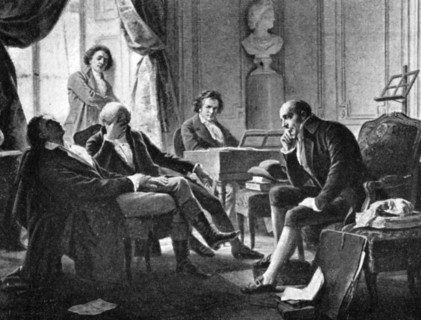 Ludwig van Beethoven and his friends, (1770-1827), German composer, 1909. Artist: Unknown