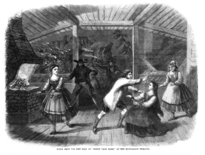 Scene from the play Sunny Vale Farm, performed at the Haymarket Theatre, London, 1864. Artist: Unknown