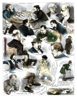 Sketches at the International Chess Tournament, May 5, 1883.Artist: Corbould