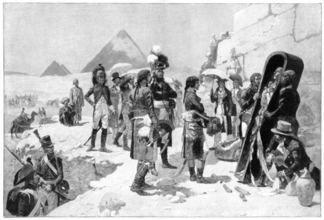 Napoleon Bonaparte inspecting a mummy at the pyramids, 1801 (1900). Artist: Unknown