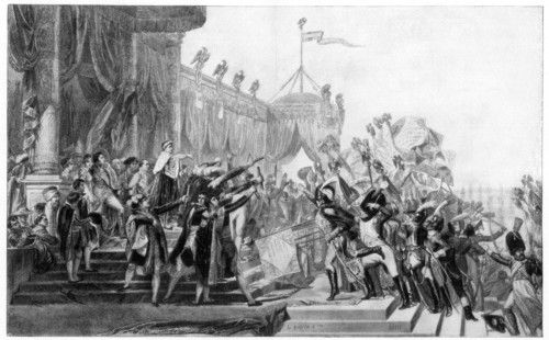 'The Distribution of the Eagle Standards, 5th December 1804', (1808-1810), 1900. Artist: Unknown