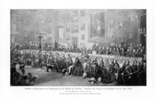 Banquet commemorating the victory at Waterloo, 1836 (1900). Artist: Unknown