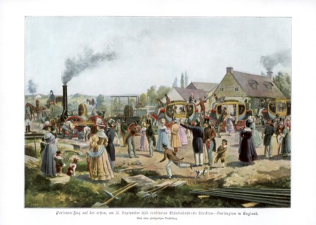 The Stockton & Darlington Railway, 1825 (1900). Artist: Unknown