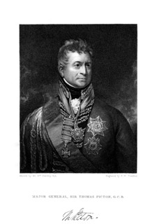 Sir Thomas Picton, British soldier, 19th century.Artist: Peltro William Tomkins