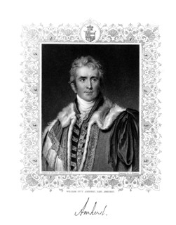 William Pitt Amherst, 1st Earl Amherst, British statesman and diplomat, 19th century.Artist: S Freeman