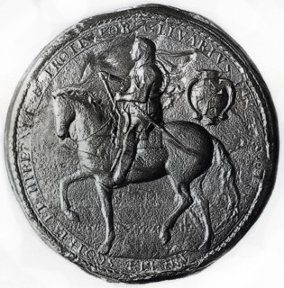 Seal of the Protectorate with Oliver Cromwell on horseback, 17th century, (1899). Artist: Unknown