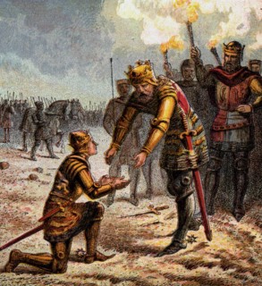 'The Black Prince At Crecy', 1346, (c1850). Artist: Unknown