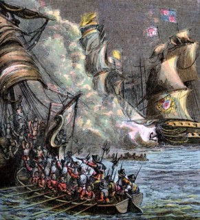 'The Spanish Armada', 1588, (c1850). Artist: Unknown