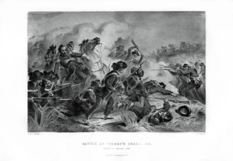 Death of General Lyon, Battle of Wilson's Creek, Missouri, 10 August 1861, (1862-1867).Artist: V Balch