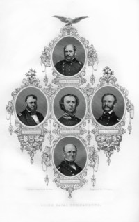 Union Civil War Admirals Winslow, Goldsborough, Du Pont, Dahlgren and Stringham, 1862-1867.Artist: J Rogers