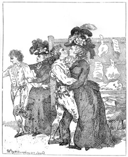 'The Two Patriotic Duchesses on their canvass requesting the favour of an early poll,' 1784.Artist: Thomas Rowlandson