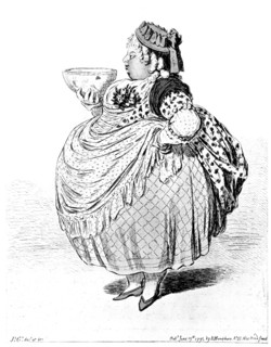 'Enter Cowslip with a bowl of cream', 1795. Artist: Unknown