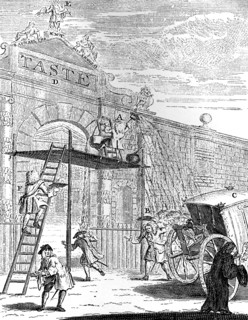 'Taste: The Gate of Burlington House', 1731.Artist: William Hogarth