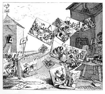 'The Battle of the Pictures', 1745.Artist: William Hogarth