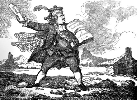 'The Journalist with a view of Auchinleck or The Land of Stones', c 1786.Artist: Thomas Rowlandson