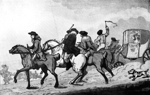 'Going to the races', late 18th century.Artist: Thomas Rowlandson