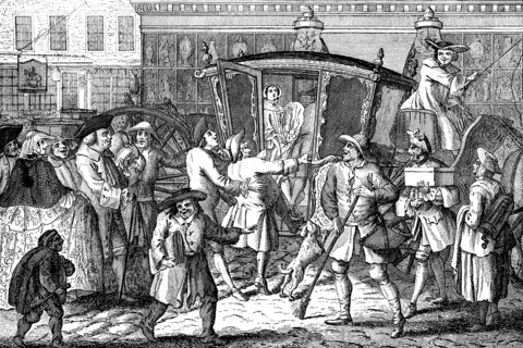 'Stand Coachman, or The Haughty Lady Well Fitted', 1750. Artist: Unknown