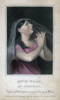'Mrs W West as Cordelia', 1820.Artist: Woolnoth