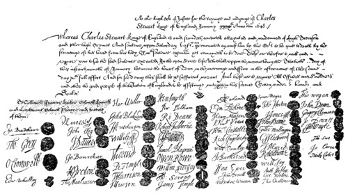 Warrant for the execution of King Charles, 1648, (1909). Artist: Unknown