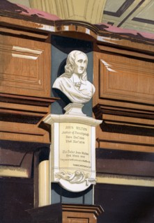 John Milton's monument, St Giles's Church, Cripplegate, London, c1850. Artist: Unknown